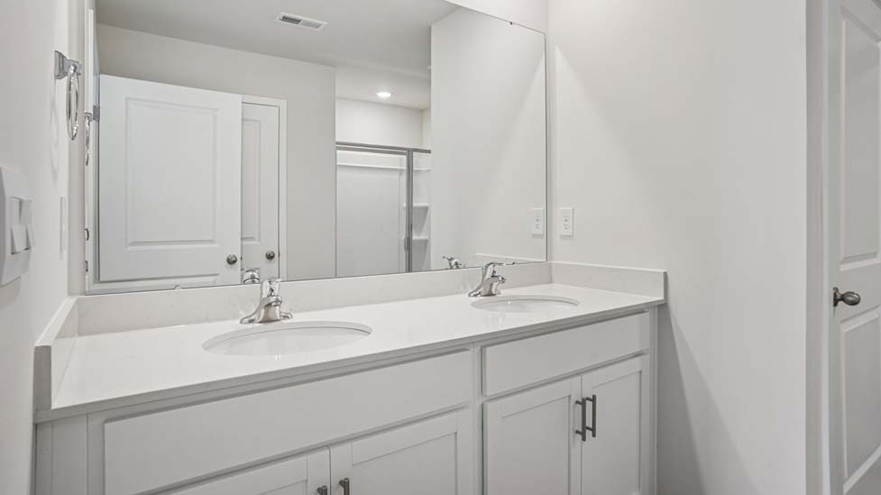 Primary bathroom with double sinks