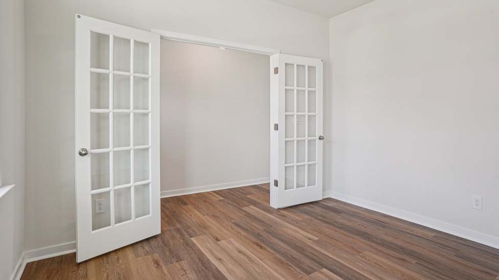 Flex space with french doors