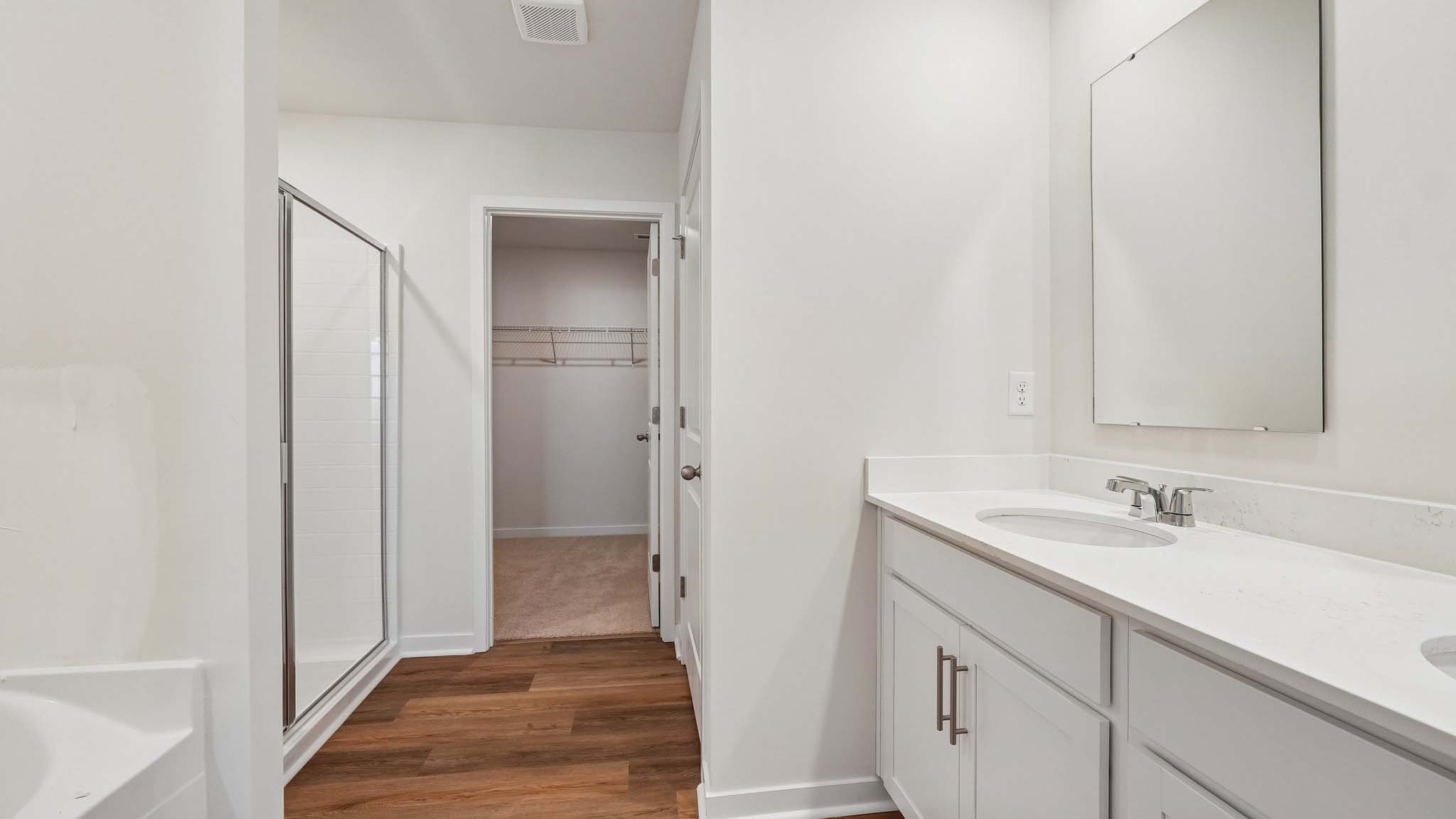 Primary bathroom with double sinks