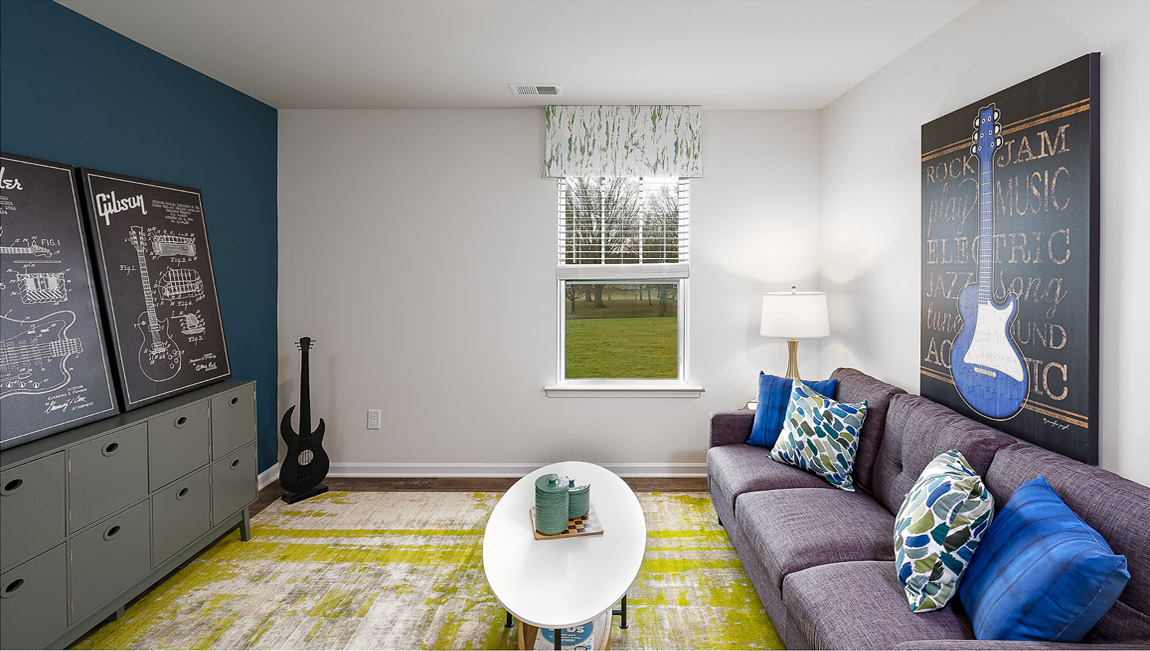 Upstairs loft space with small window