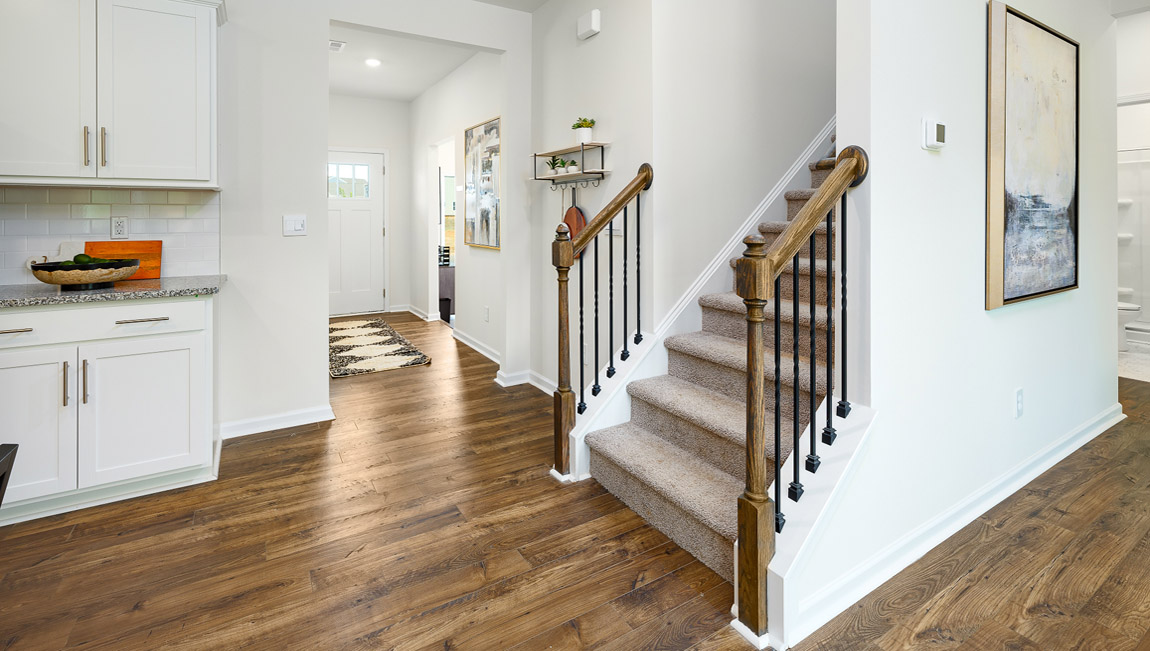 Welcoming foyer view of front door