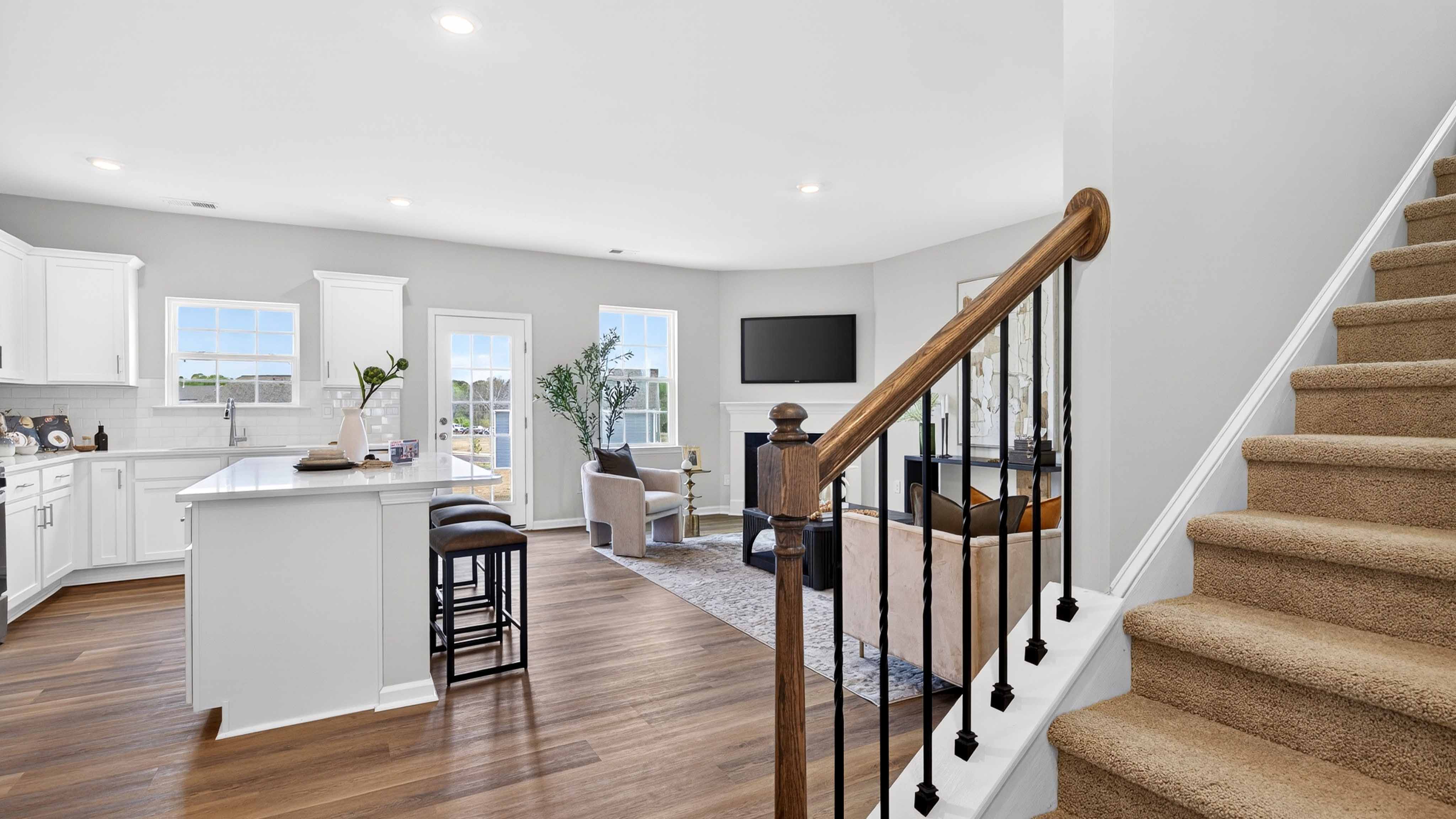 Welcoming foyer with dining room to the right