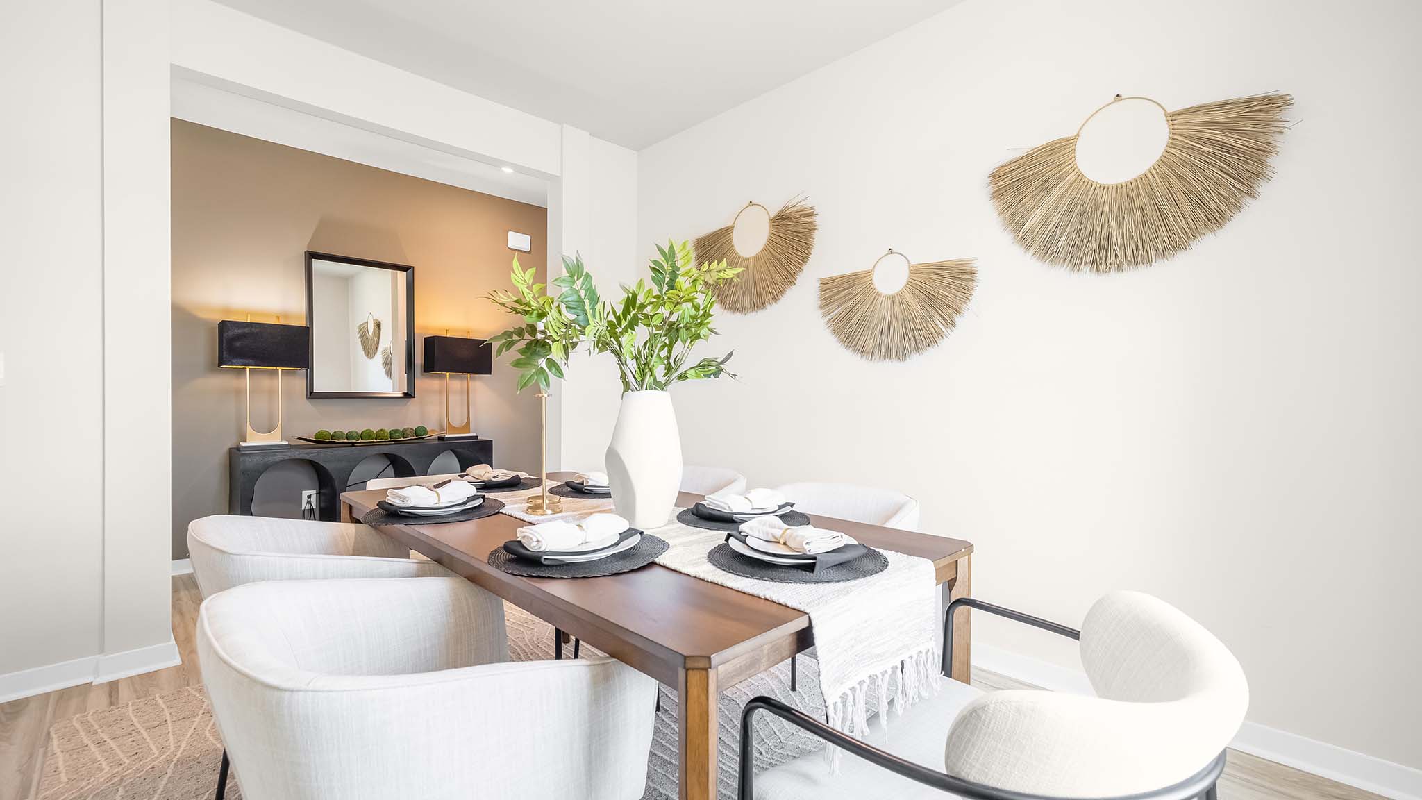 Dining room with small window