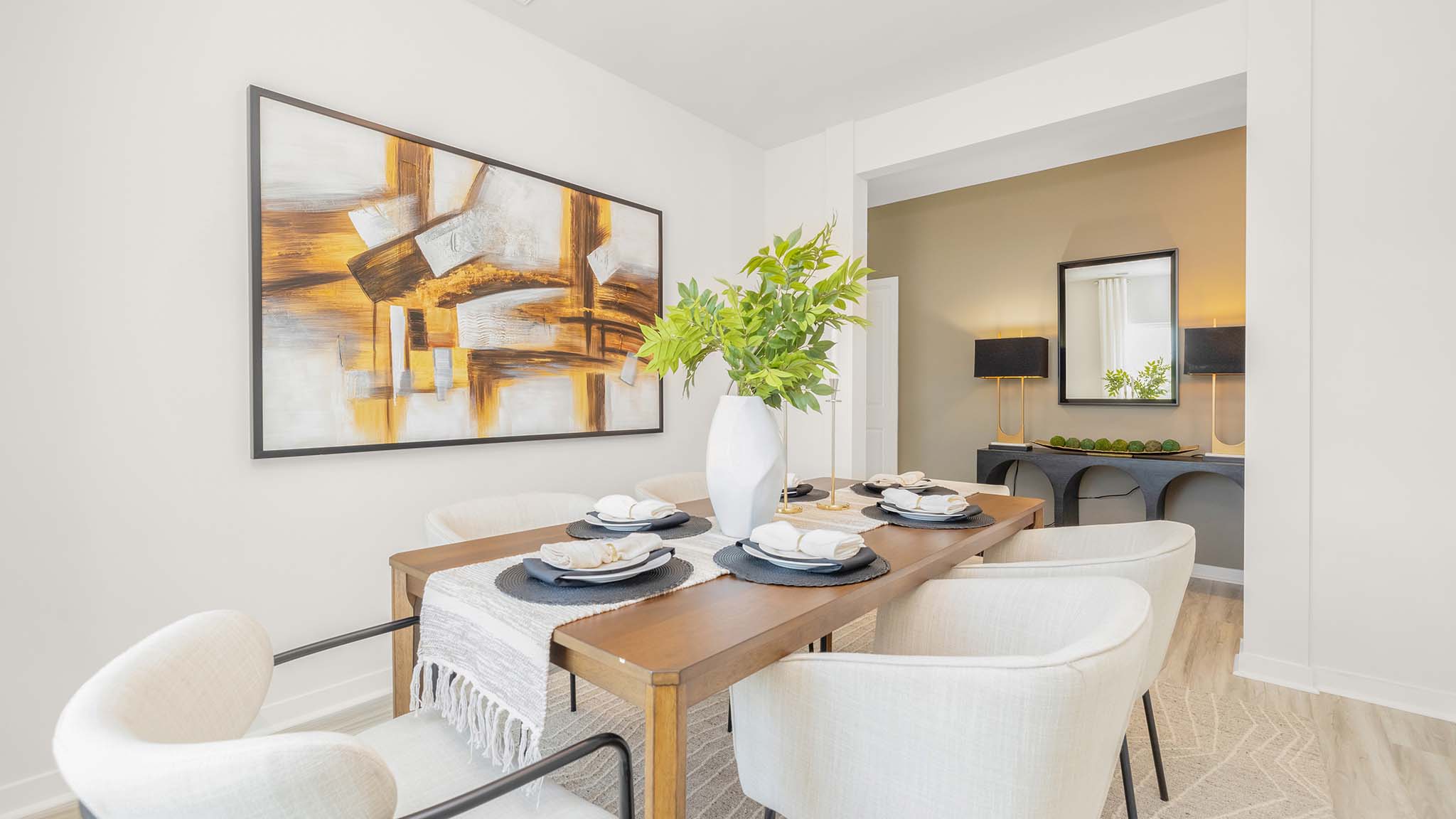 Dining room with small window