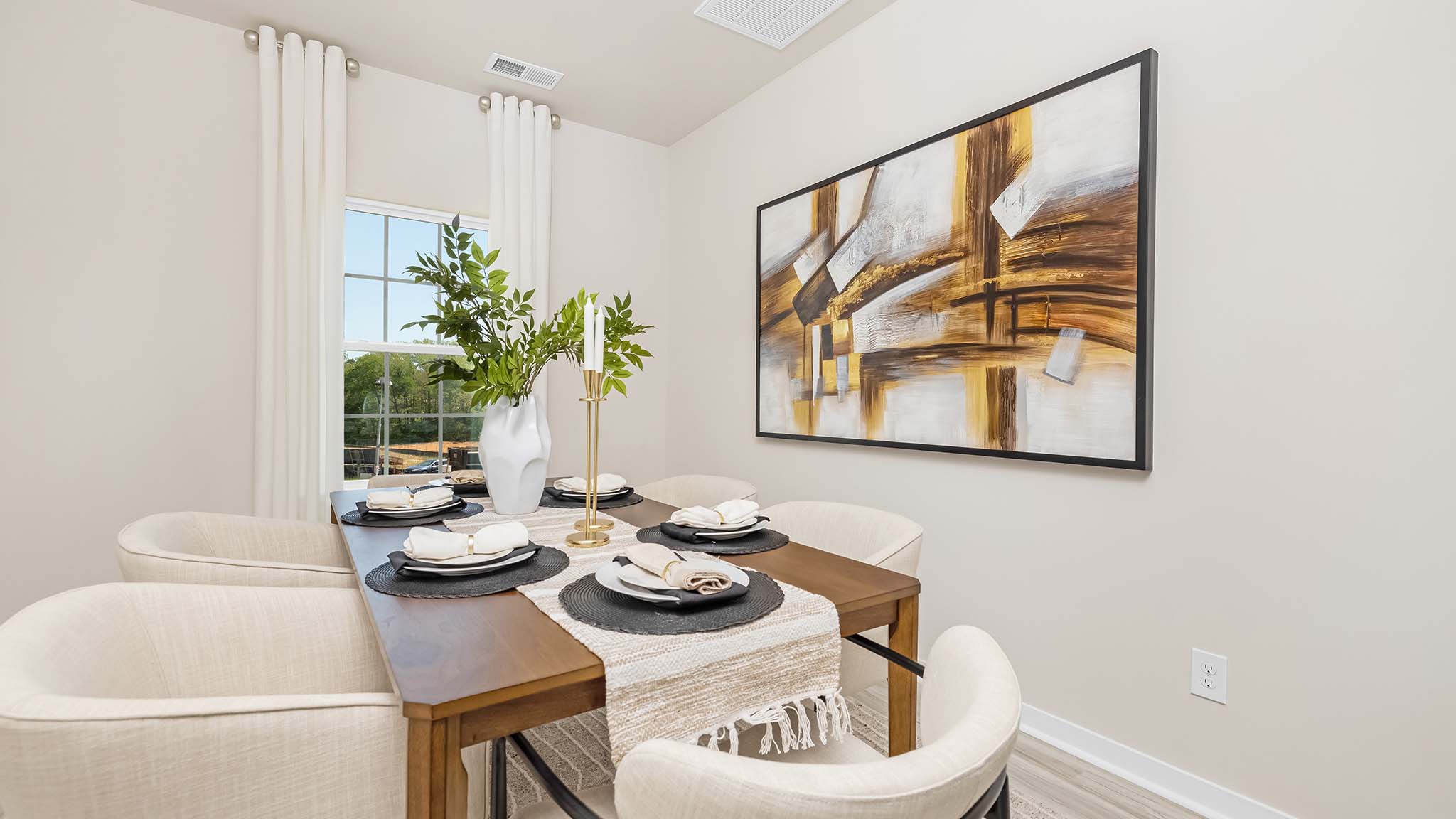 Dining room with small window