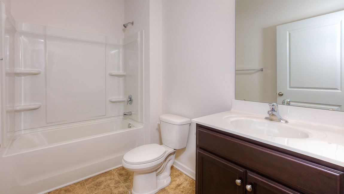 Bathroom with tub shower combination