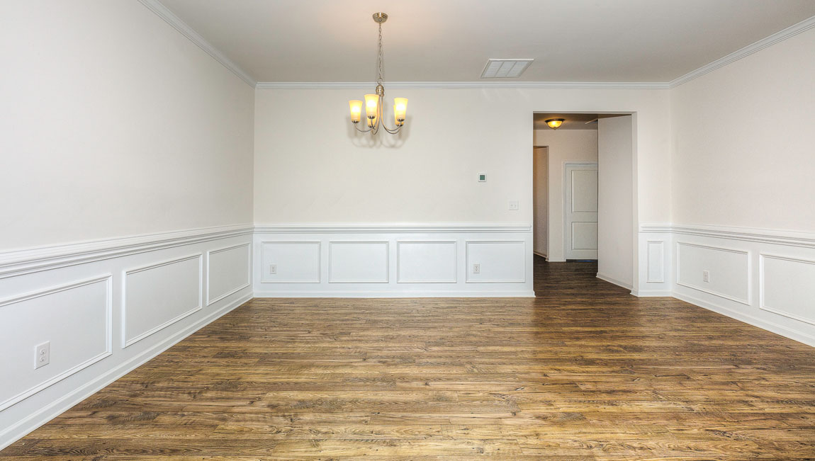 Dining room with windows