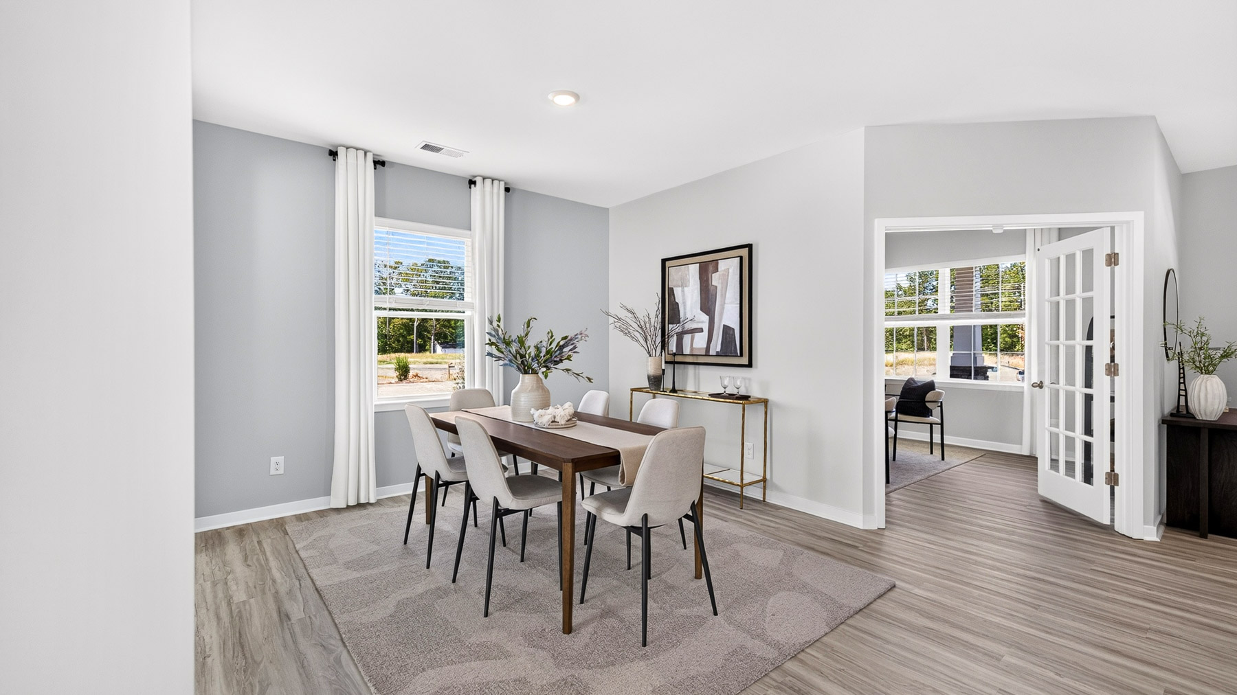 Dining room with windows