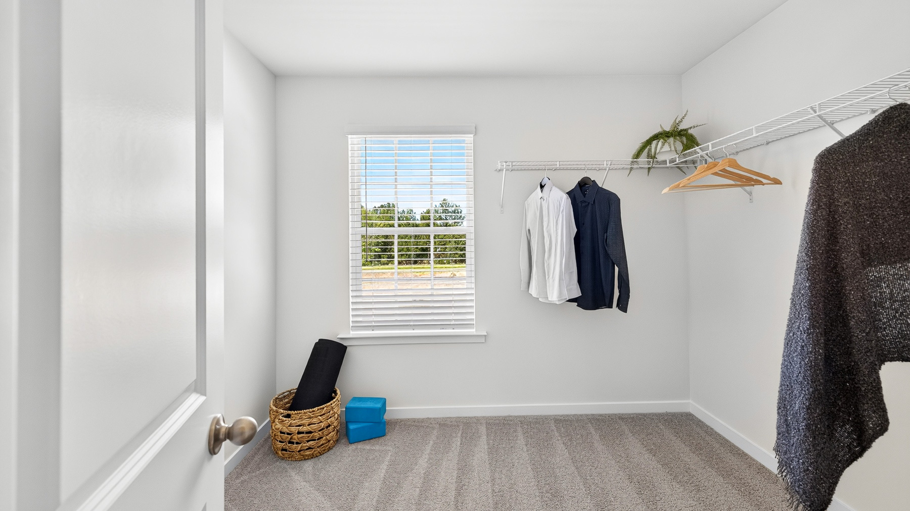 Primary walk in closet with window