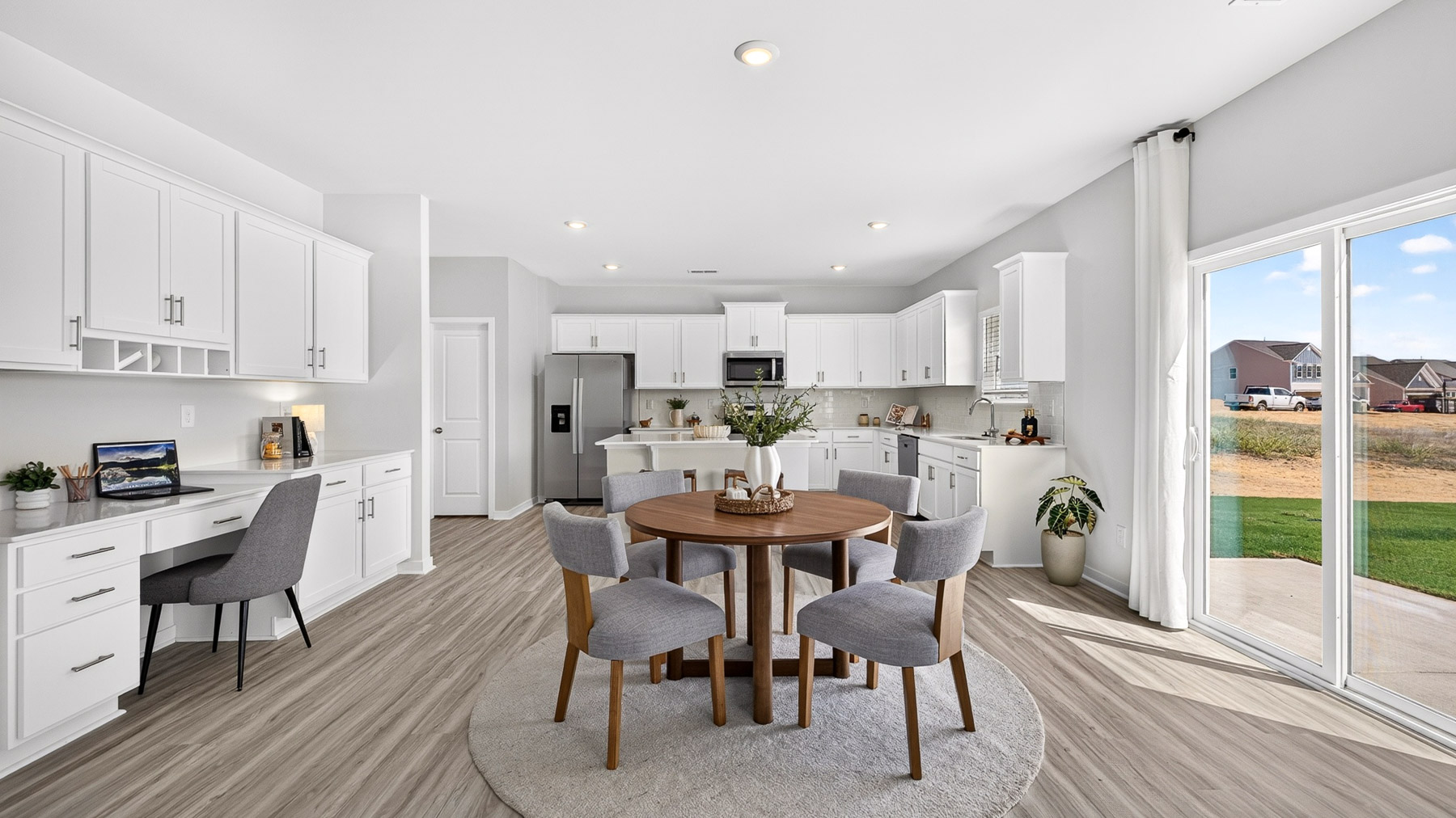 Breakfast area with sliding glass back door