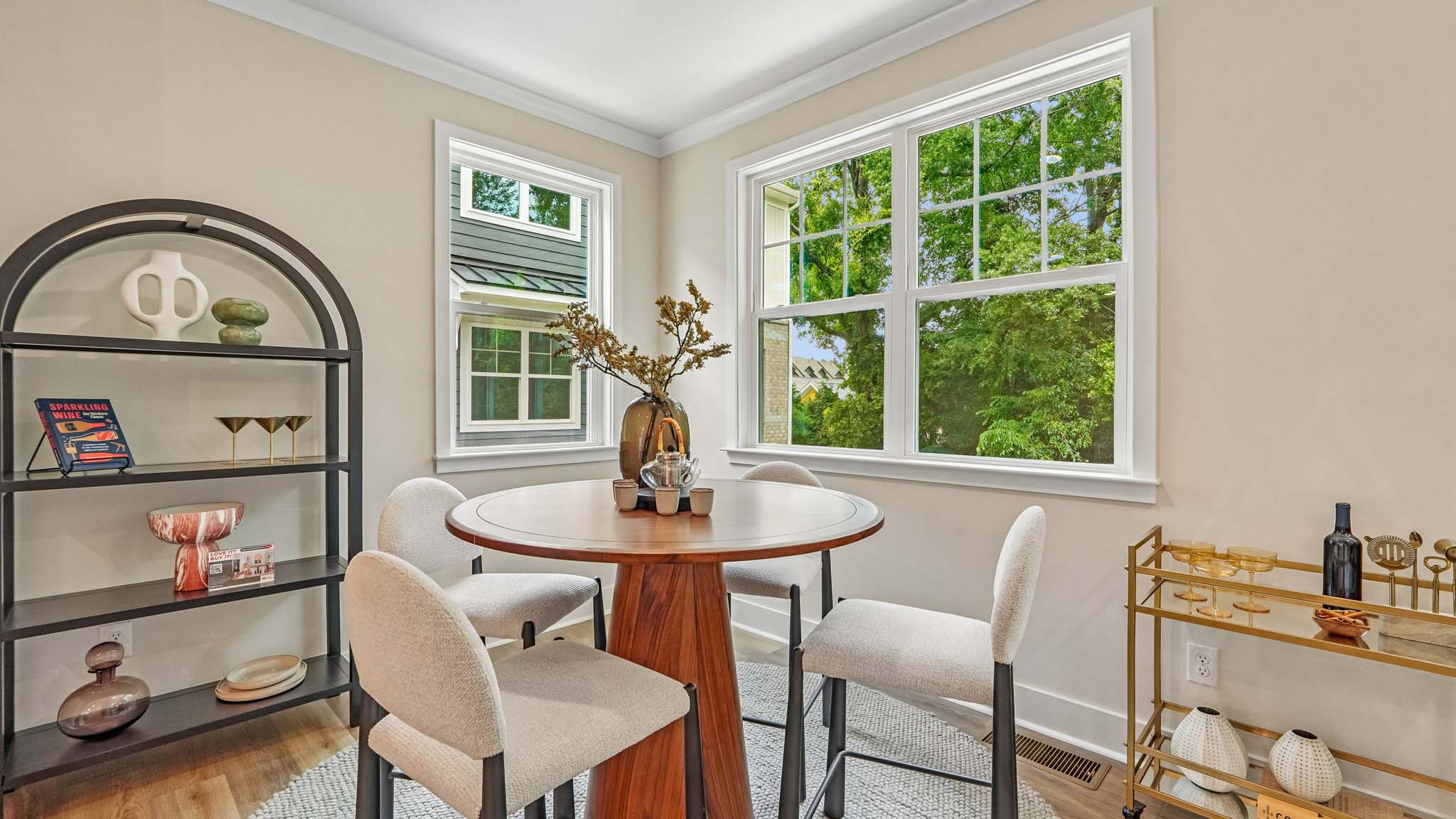 Dining area with windows