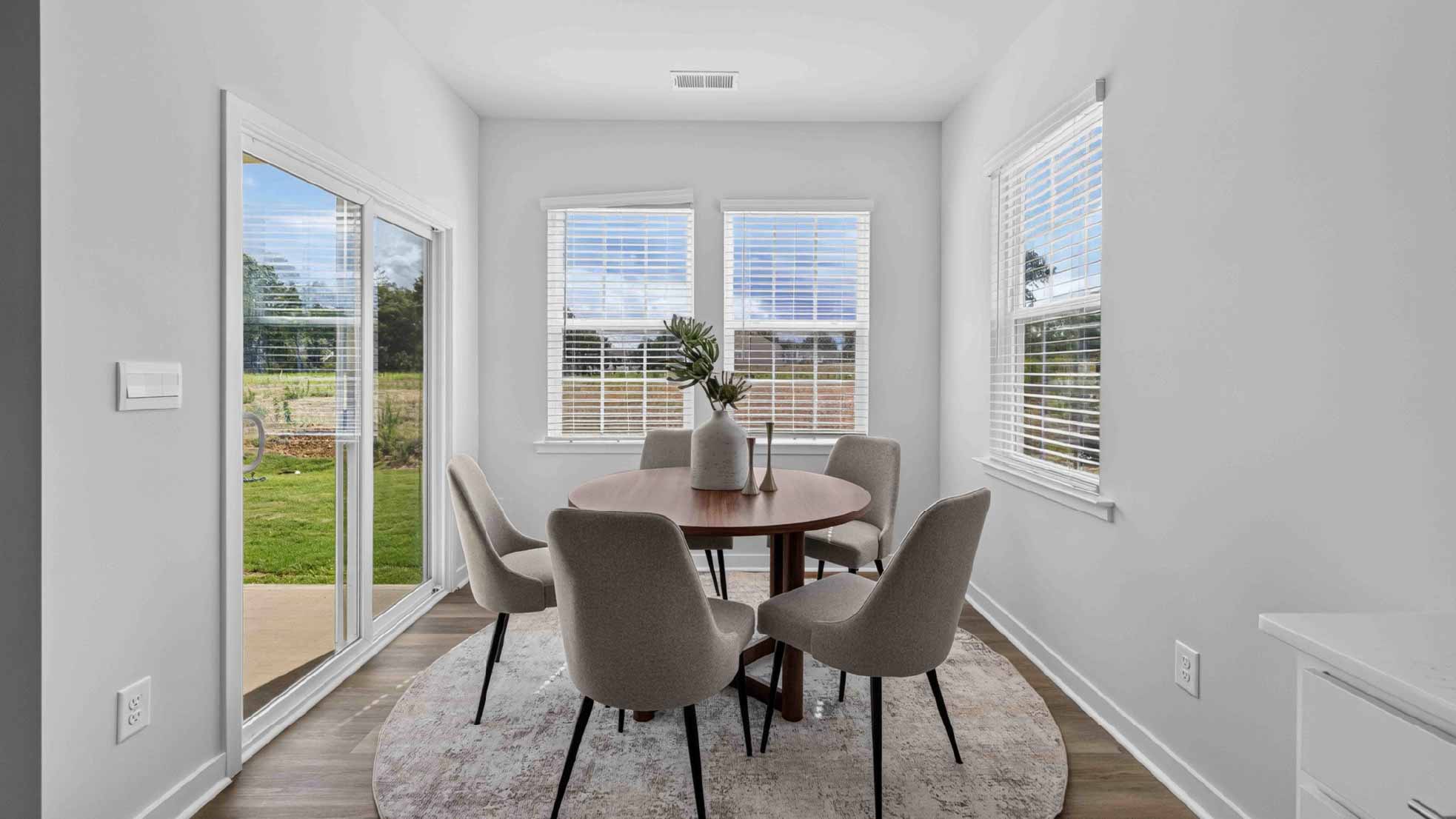 Dining room with windows