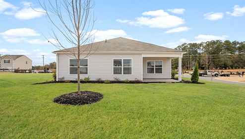 Large backyard of home.