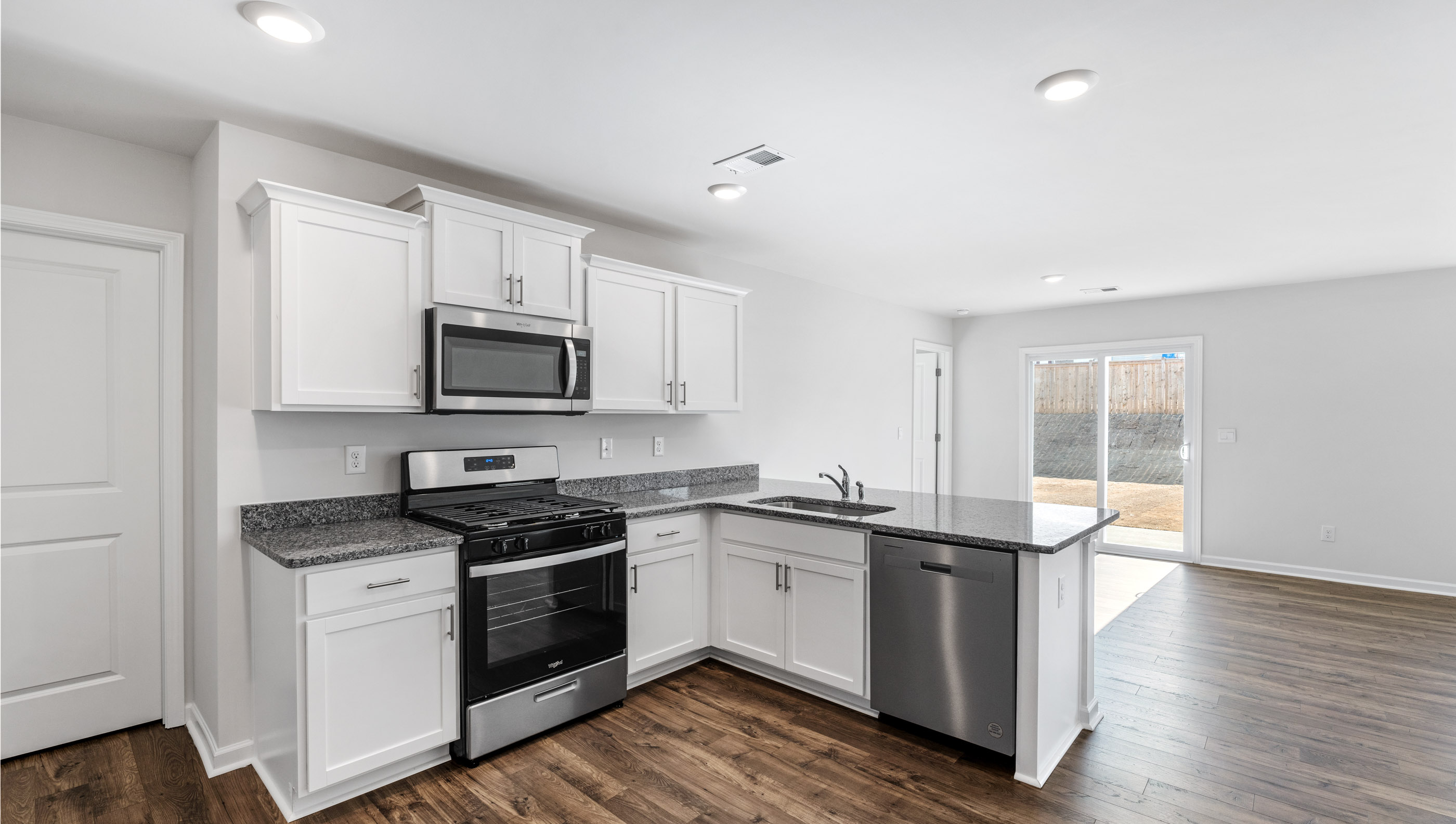 Kitchen with granite countertops
