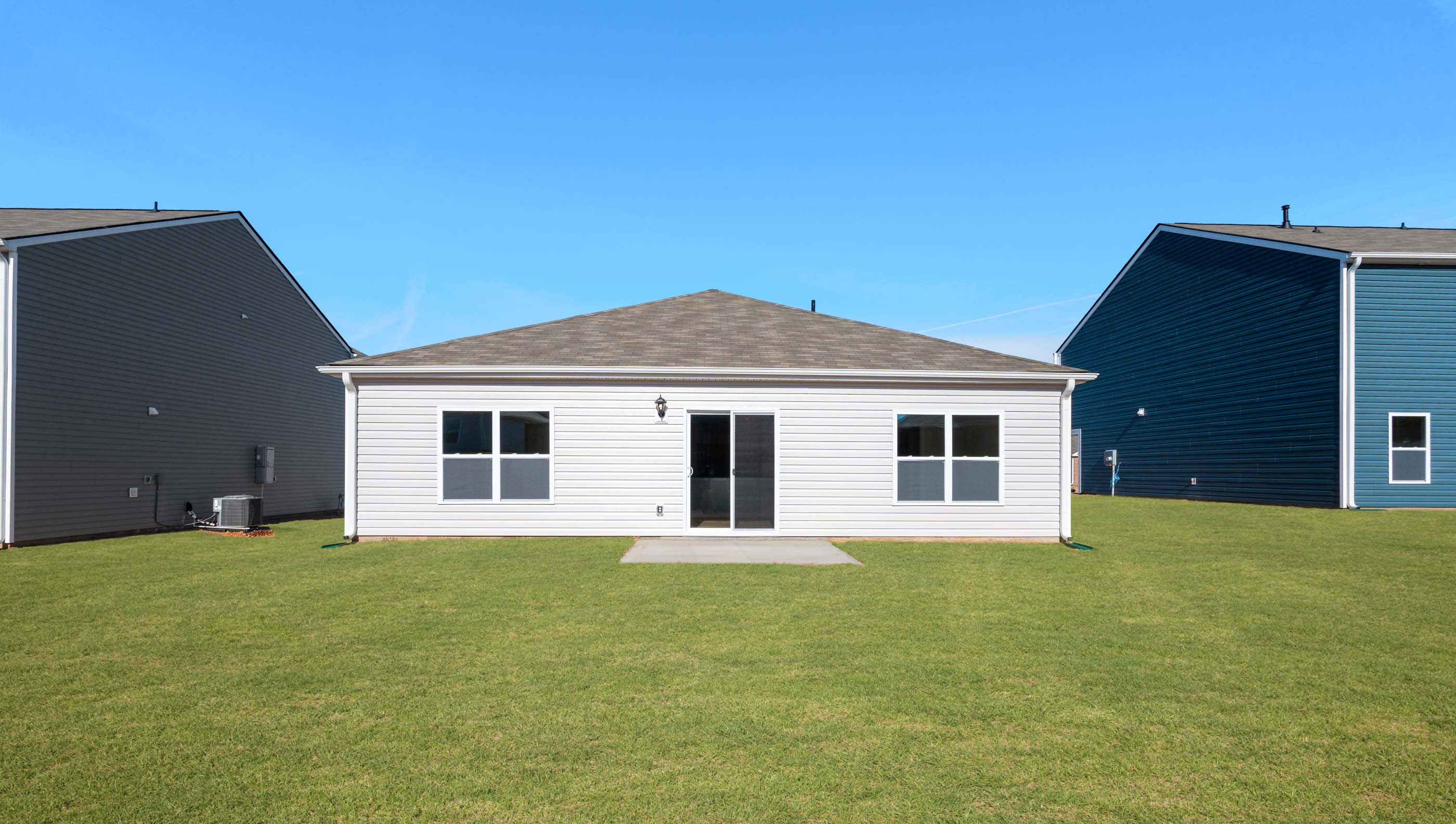 Large backyard of home.