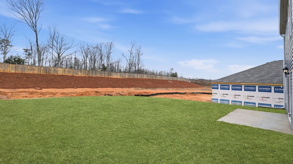 Large backyard of home.