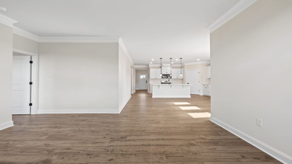 Living room looking towards kitchen.