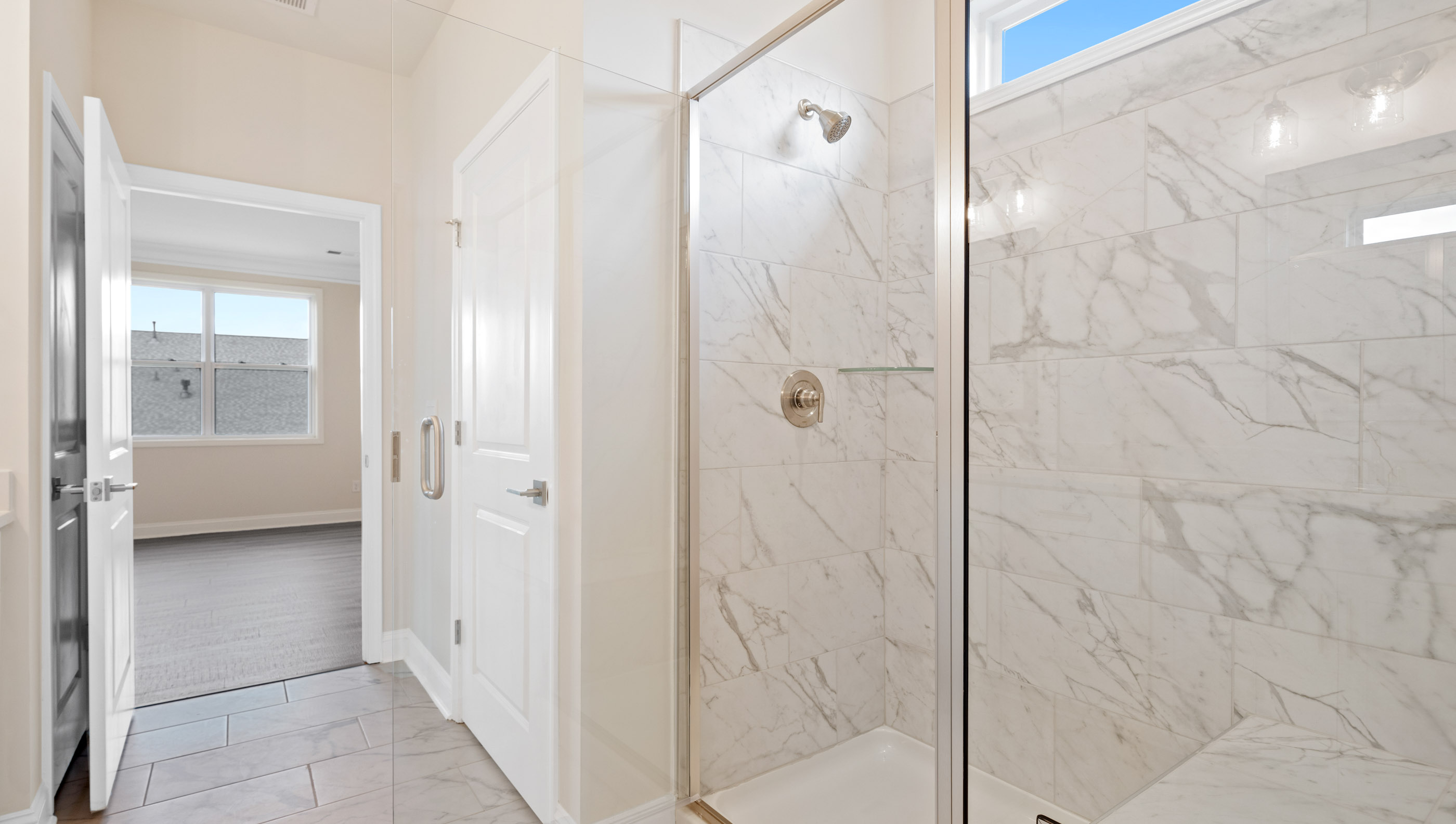 Bathroom with shower.