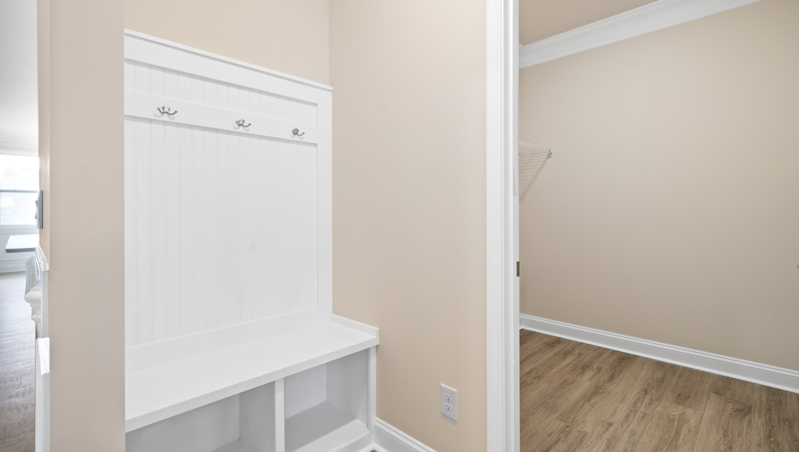 Storage area under the stairs.