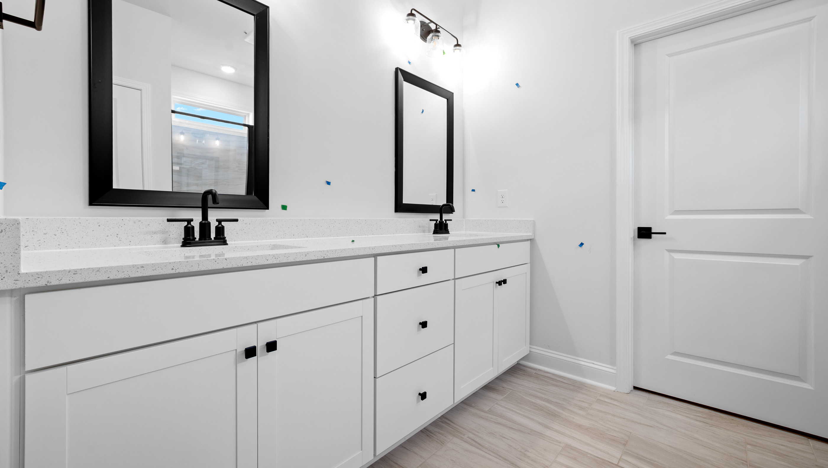 Bathroom with double vanity.