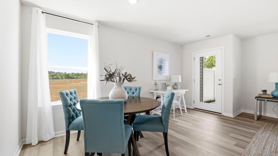 Family room with windows.