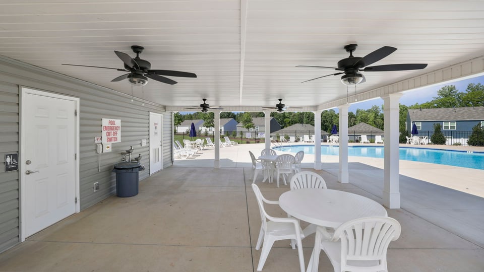 Pool amenity and clubhouse.