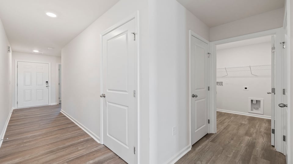 View of laundry room placement.