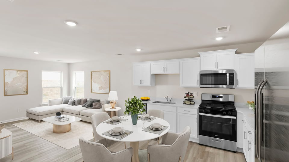 Kitchen with cabinets.