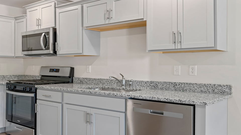 Quartz countertops.