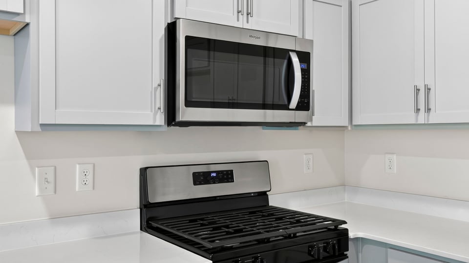 Kitchen with cabinets.
