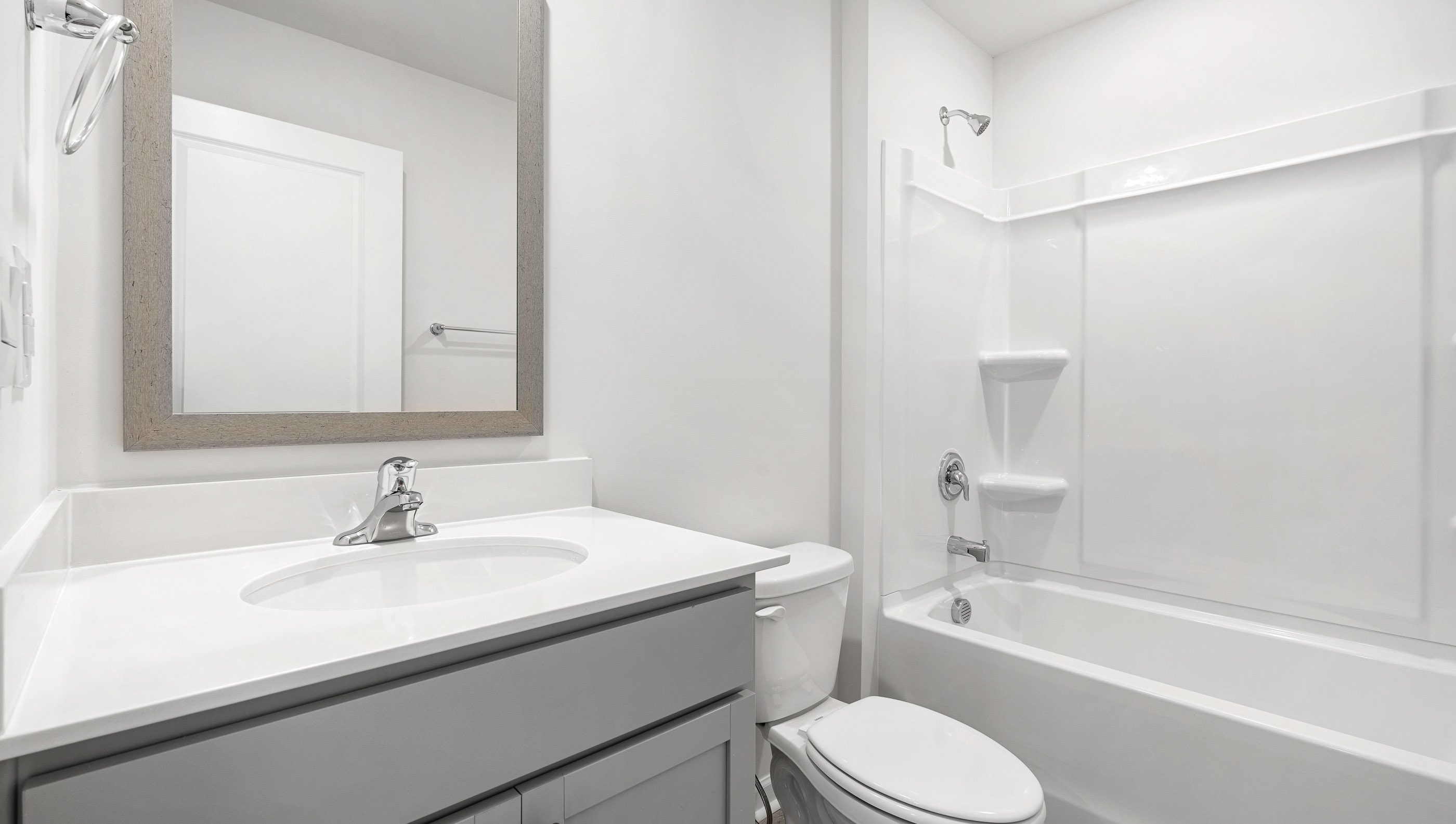 Bathroom with vanity.