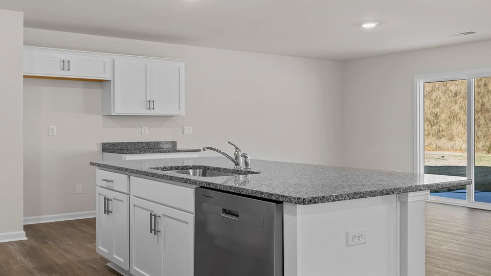 Island with sink and dishwasher.