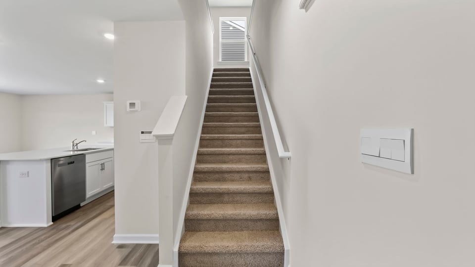 Stairs to second level.