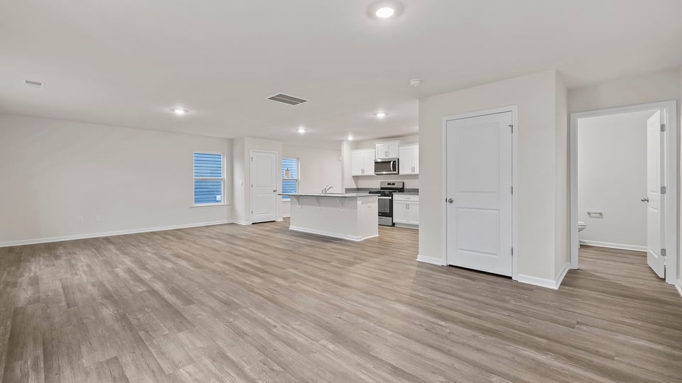 Combination living and dining area.