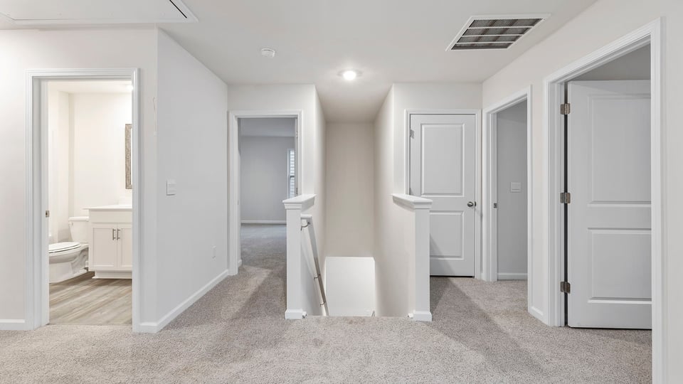 View of hallway on the upper level.