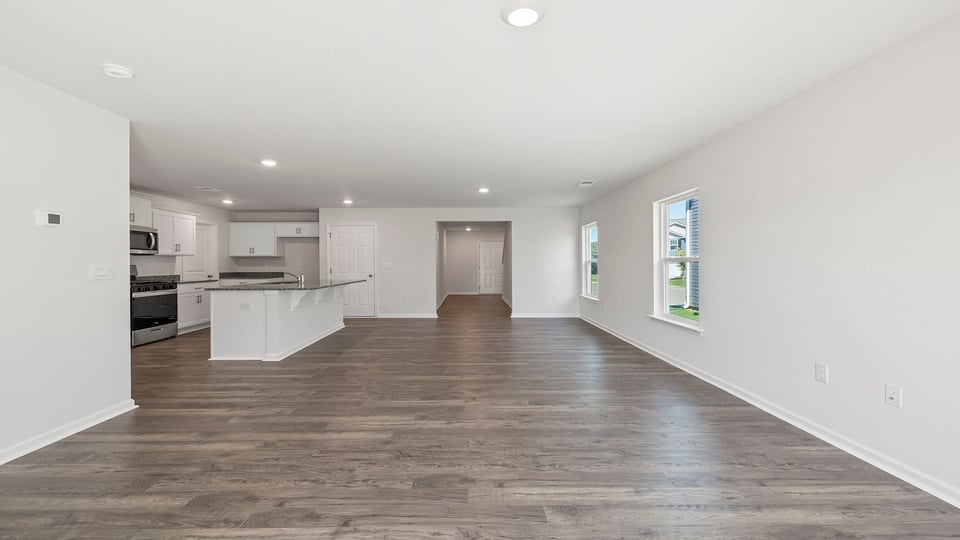 Combination living and dining room.