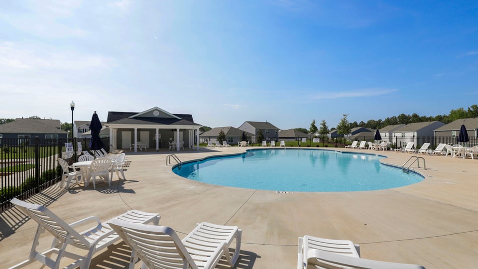 Pool amenity and clubhouse.