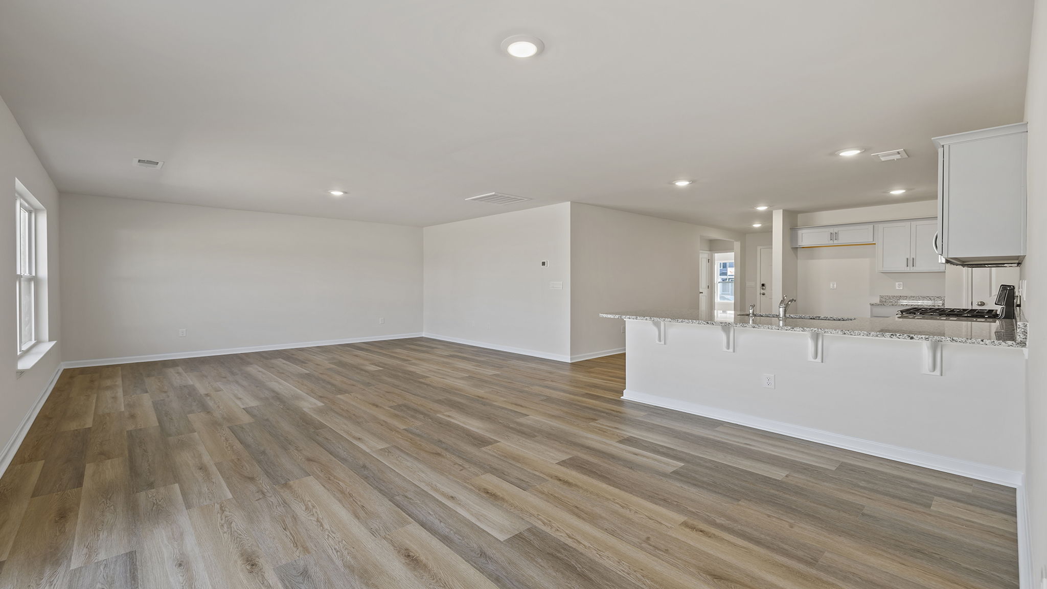 View from the dining area toward the family room.