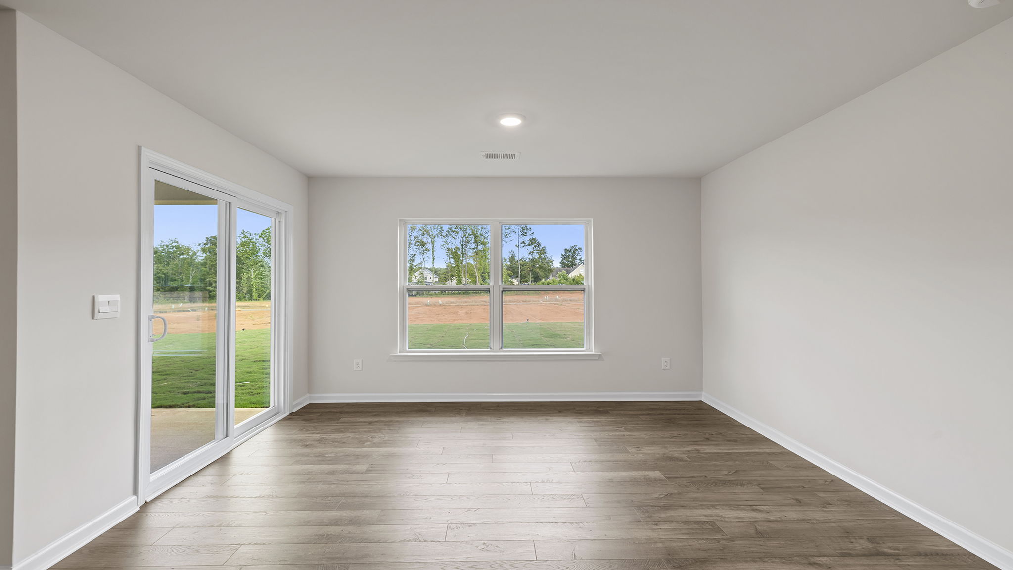 Dining area with door to the back yard.