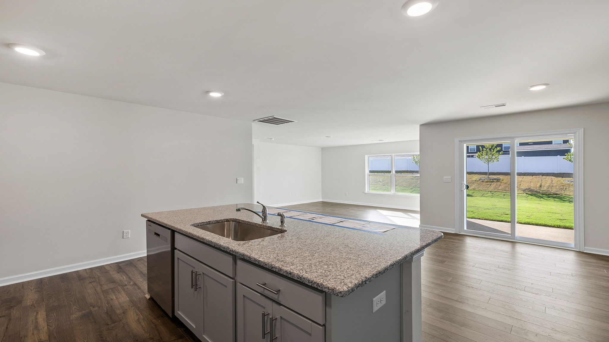 View of dining area and door to the back yard.
