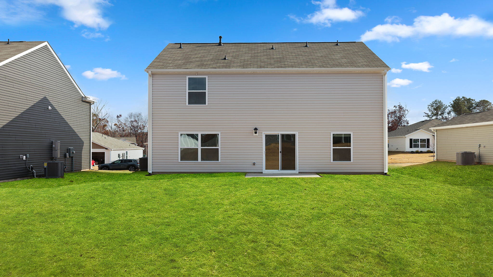 Back exterior of the Belhaven home.