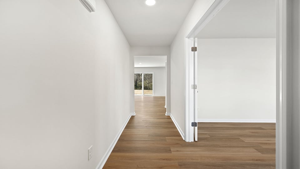 Entrance and view of French doors into the study.