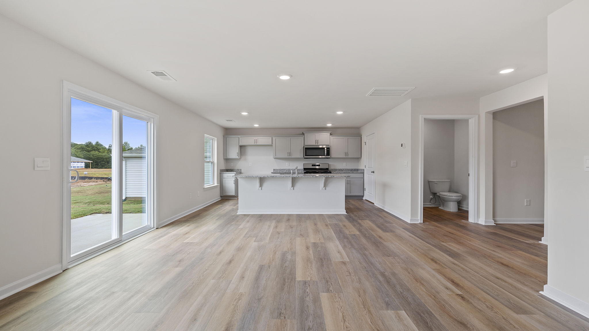 View from family room toward the kitchen.