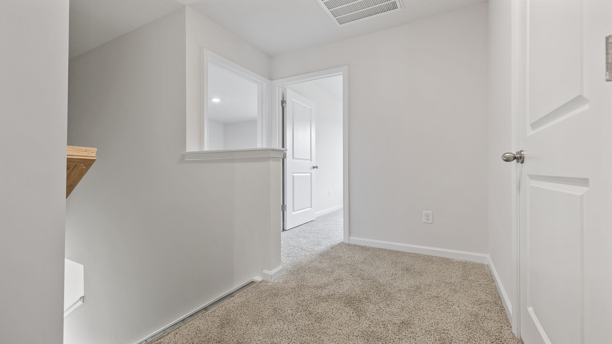 Landing at the upper level..