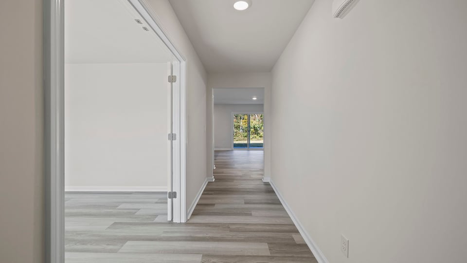 View of hallway to the living areas.
