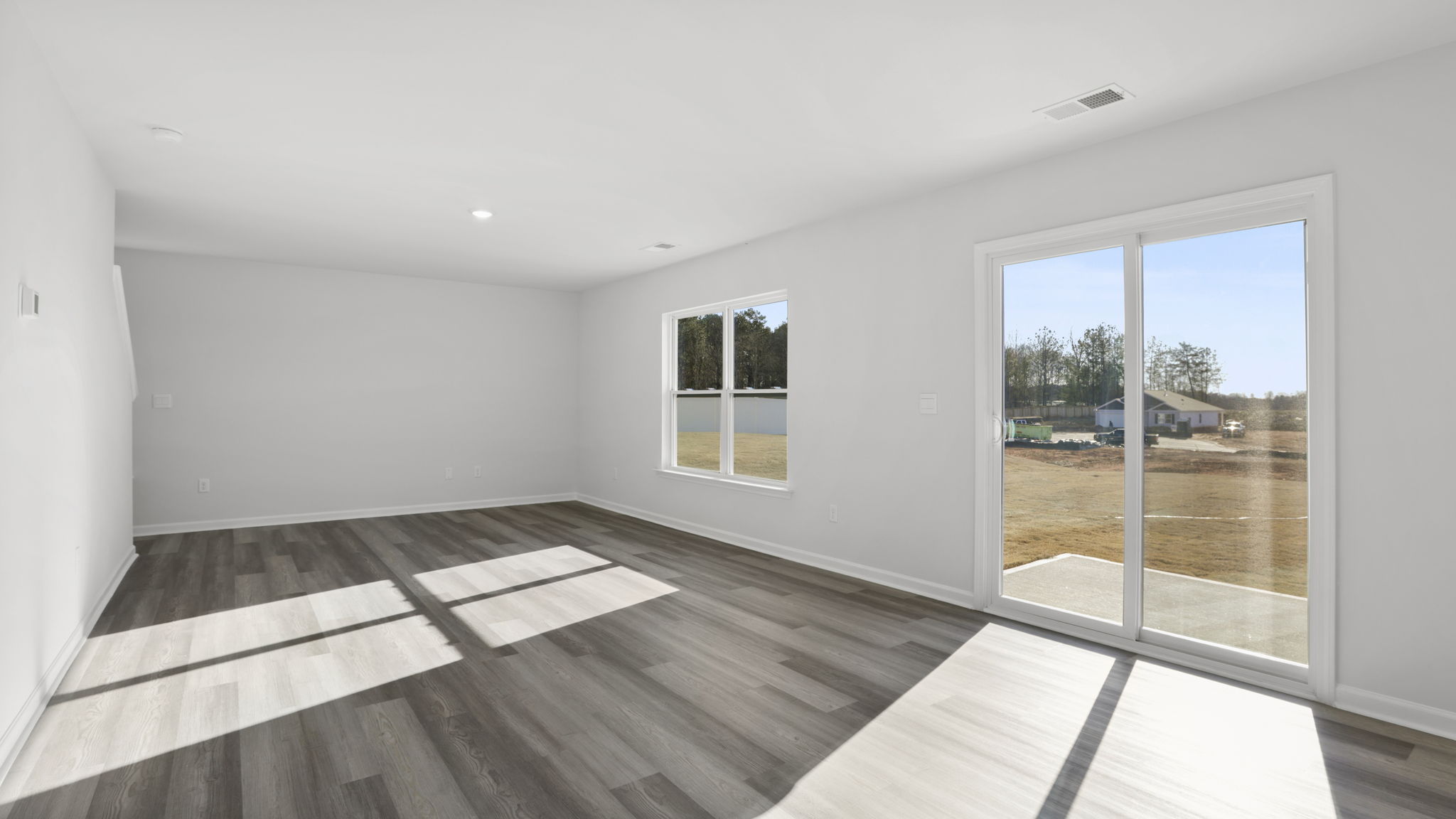 View of family room and door to the back yard.