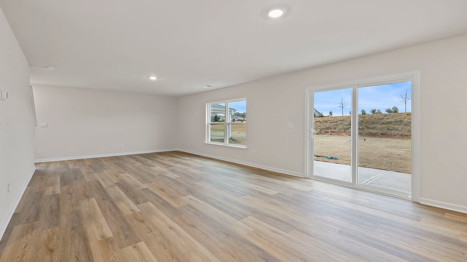 Combination living and dining room.