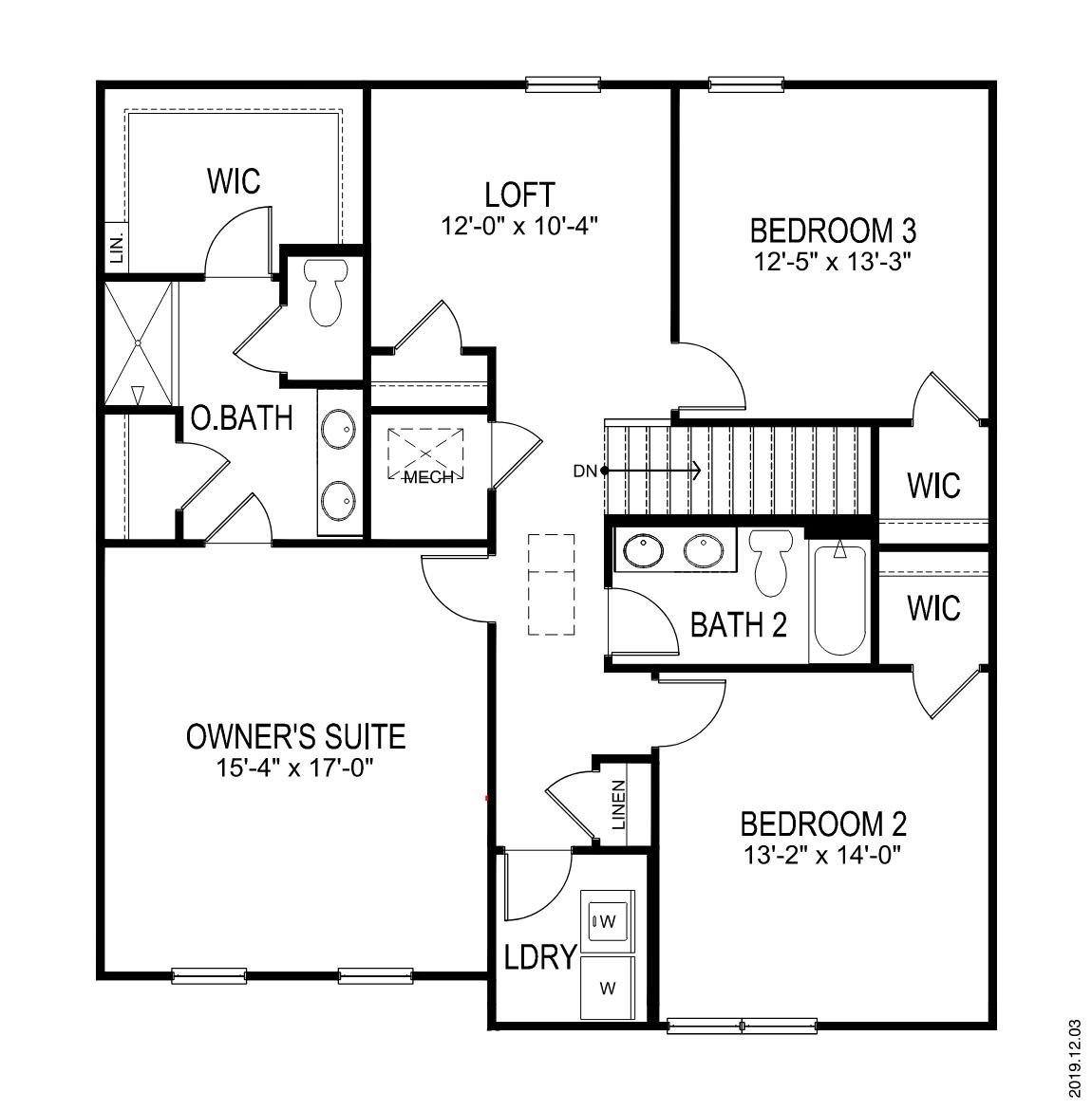 Second floor floorplan of Penwell.