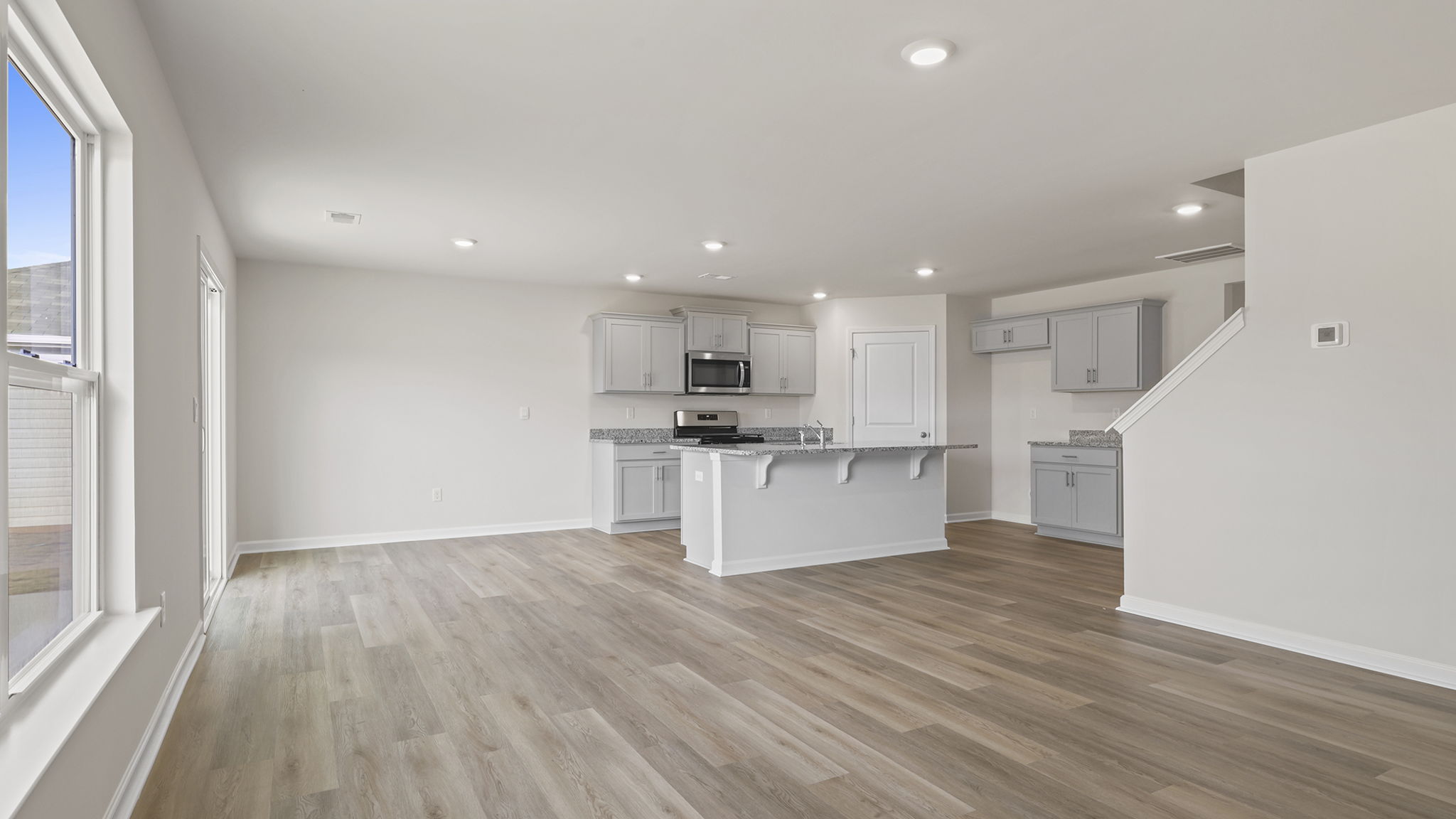 View of family room from dining area.