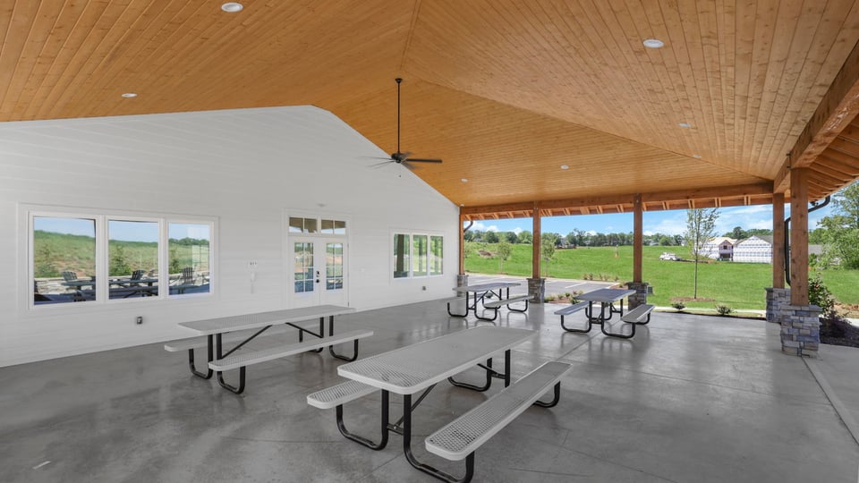 Amenity center with tables.